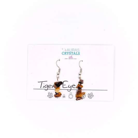 Tigers Eye Chip Drop Earrings