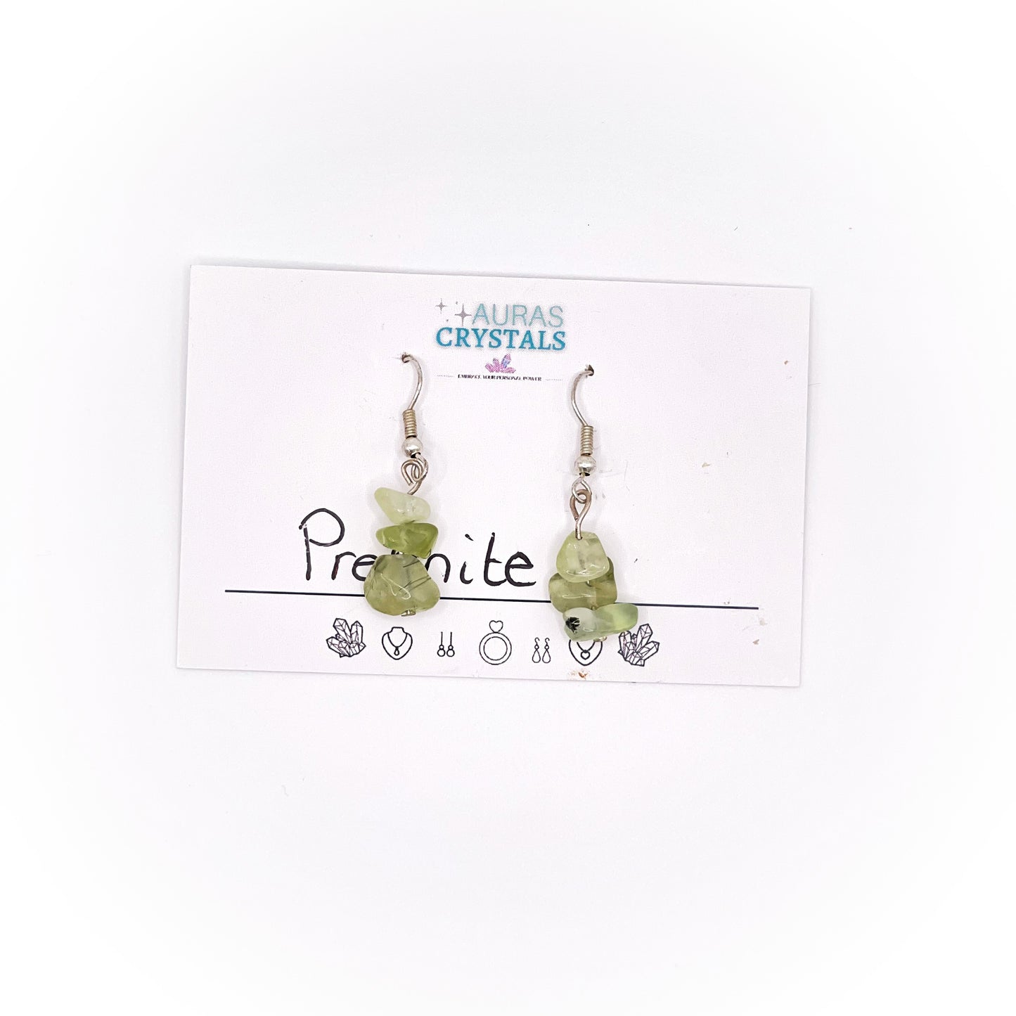 Prehnite Chip Drop Earrings