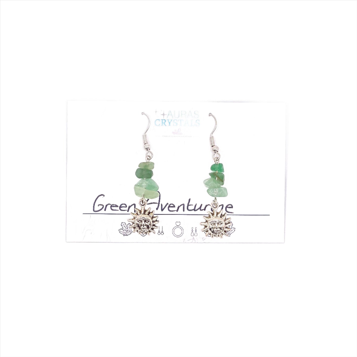 Green Aventurine Sun Drop Earrings