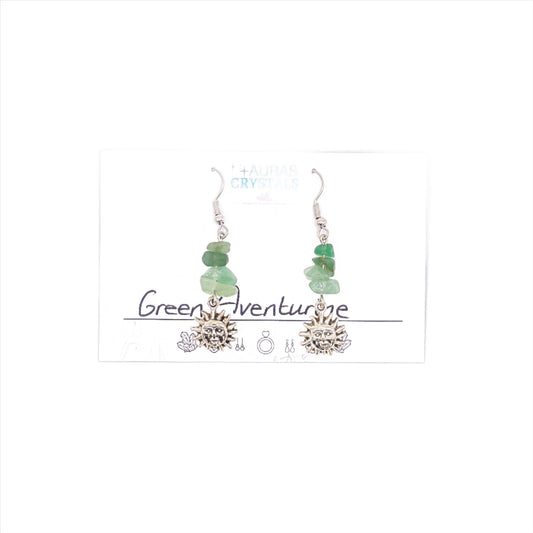 Green Aventurine Sun Drop Earrings