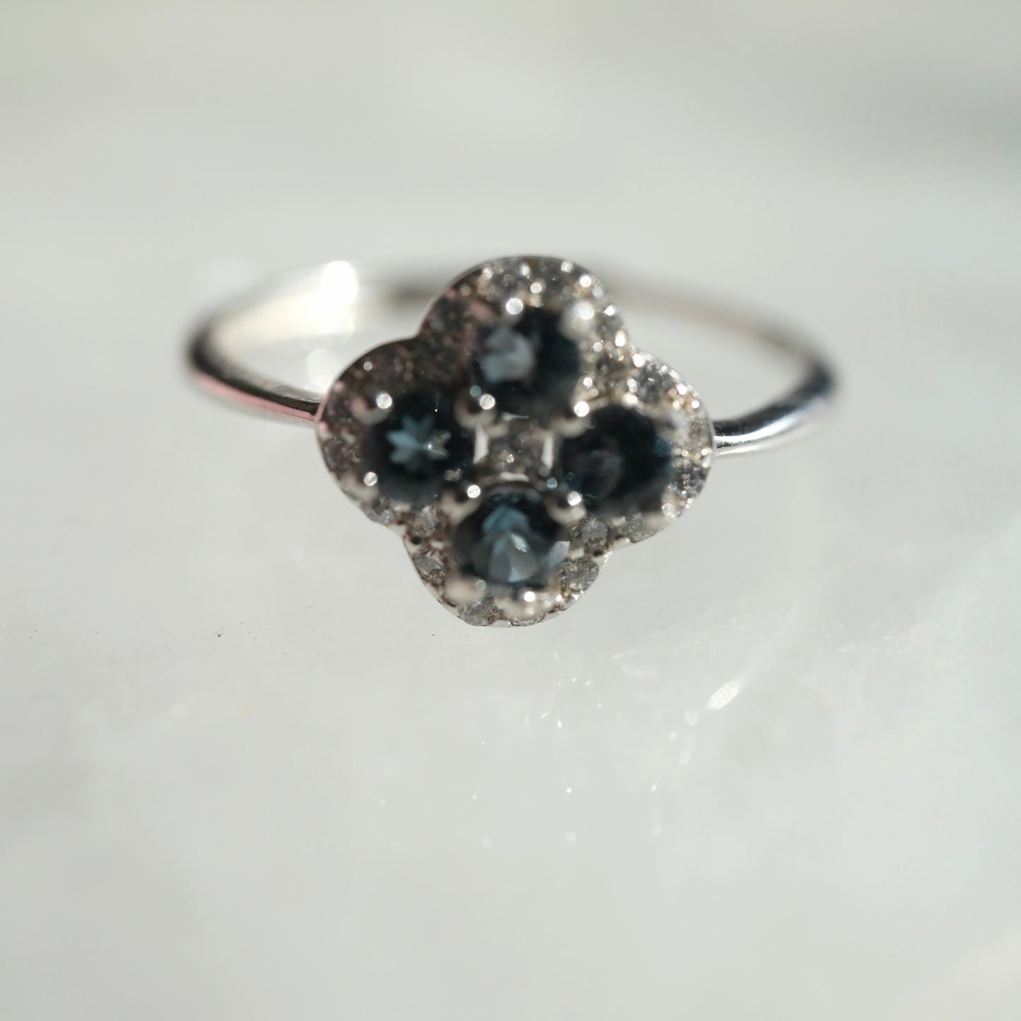 London Blue Topaz S925 adjustable ring detail