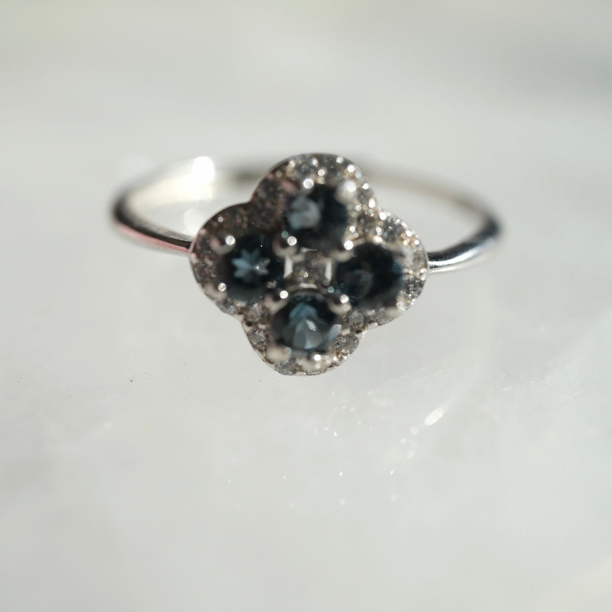 London Blue Topaz S925 adjustable ring detail