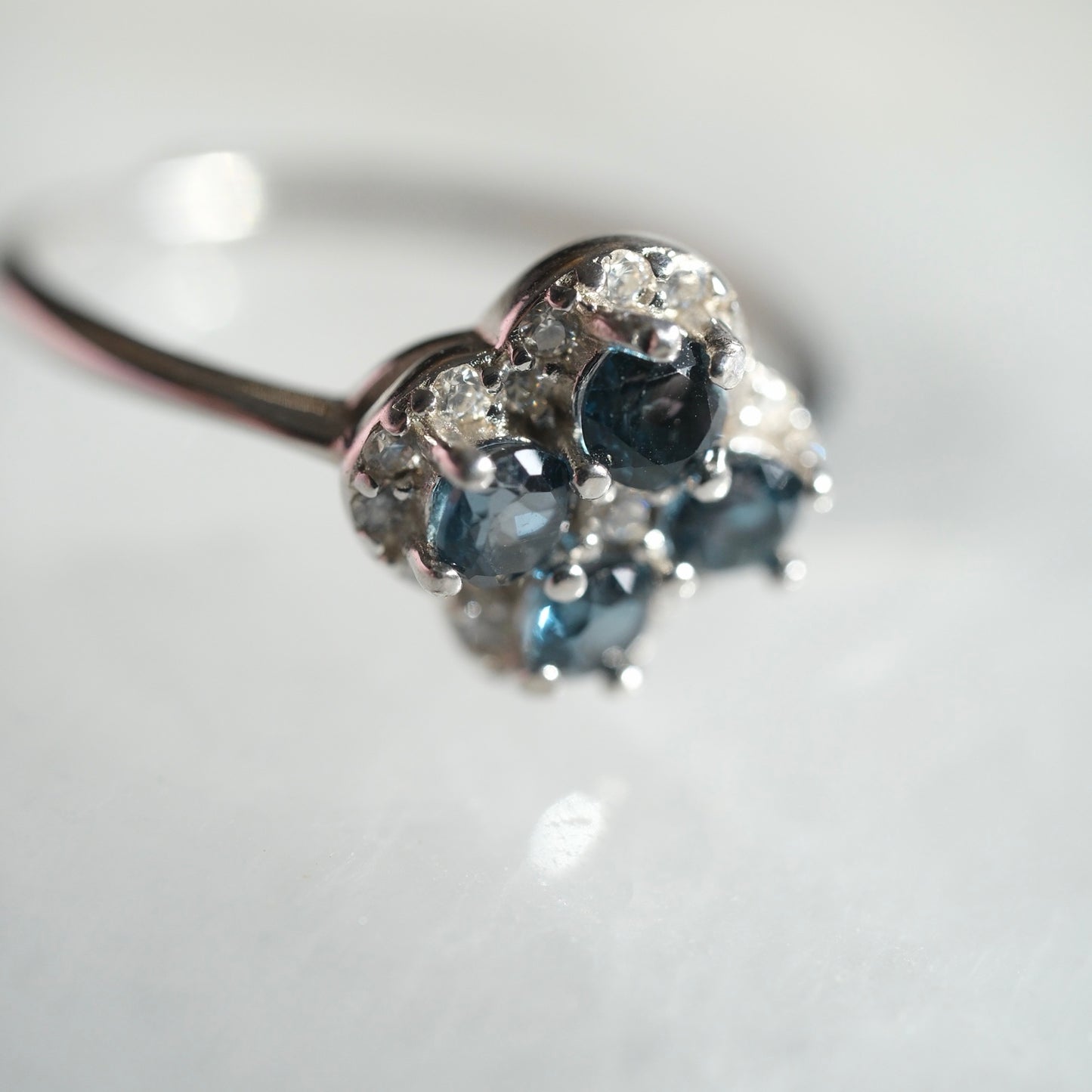 London Blue Topaz S925 adjustable ring detail