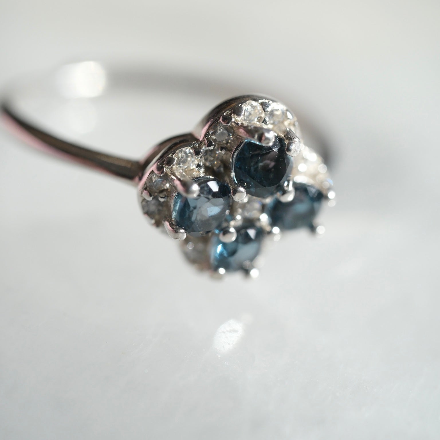 London Blue Topaz S925 adjustable ring detail