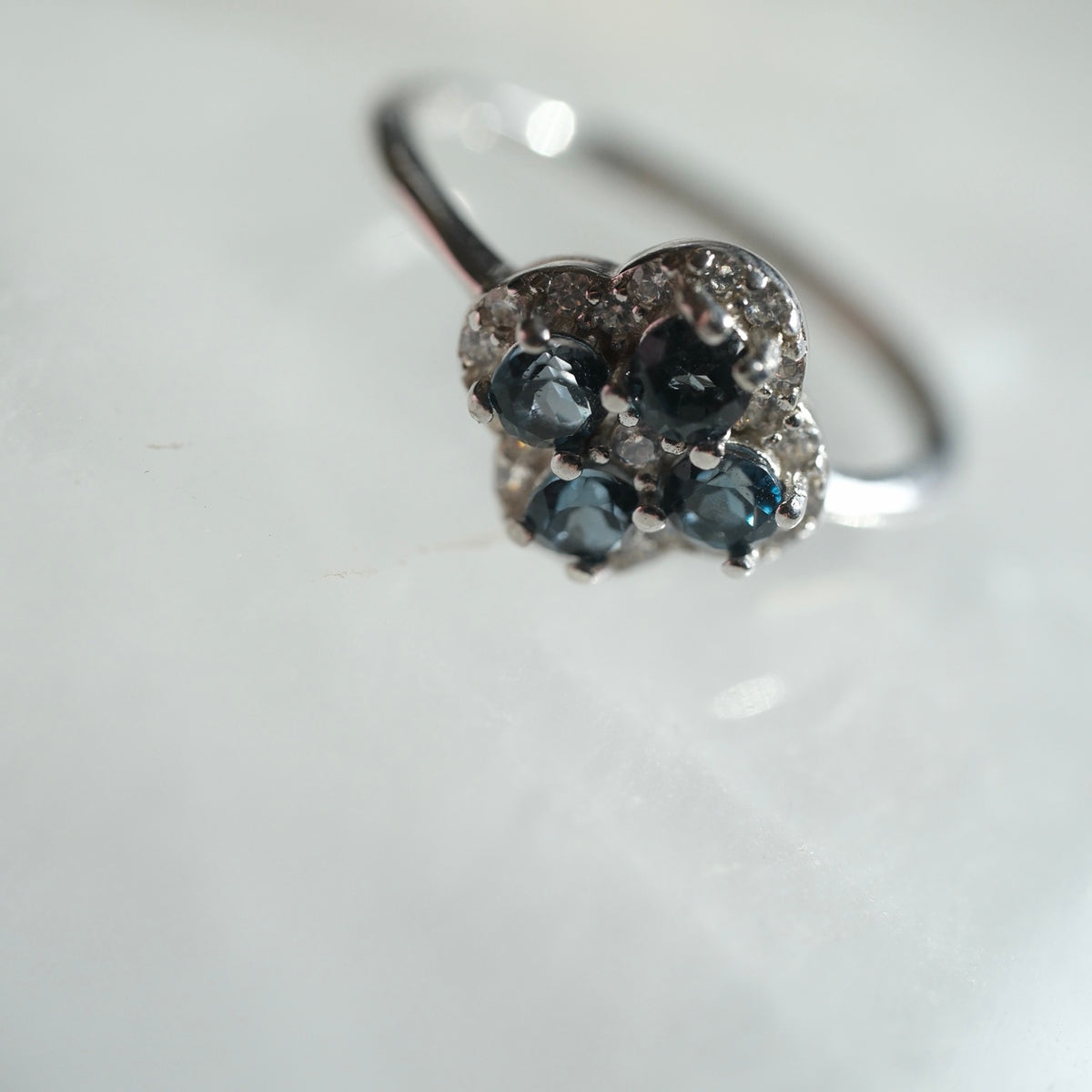 London Blue Topaz S925 adjustable ring detail