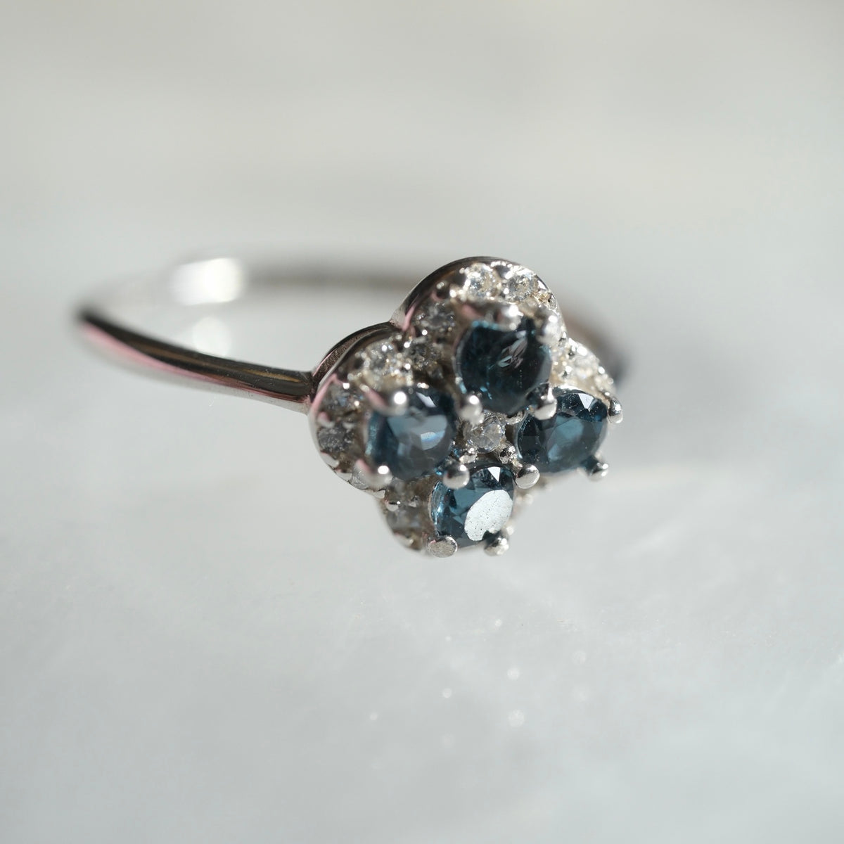 London Blue Topaz S925 adjustable ring detail