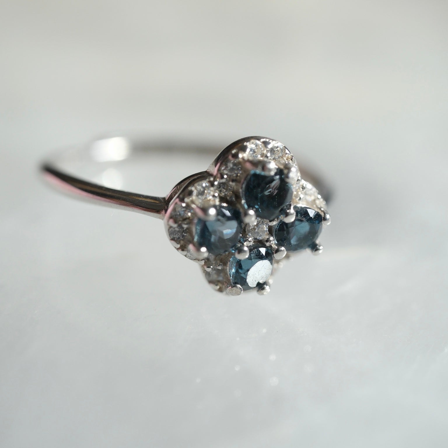 London Blue Topaz S925 adjustable ring detail