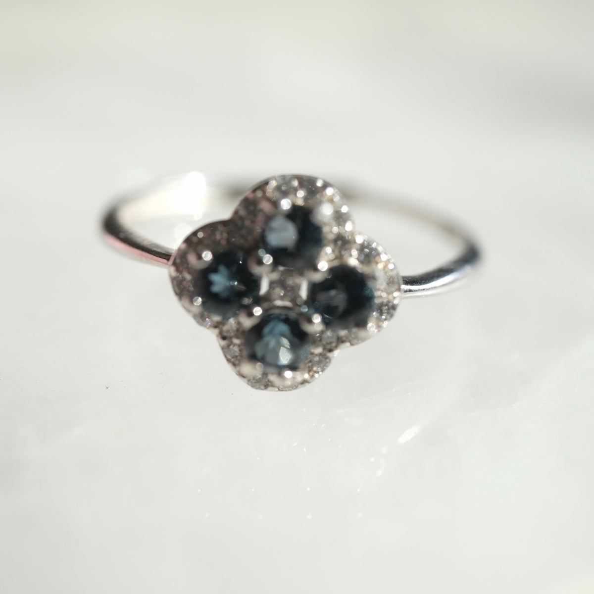 London Blue Topaz S925 adjustable ring detail