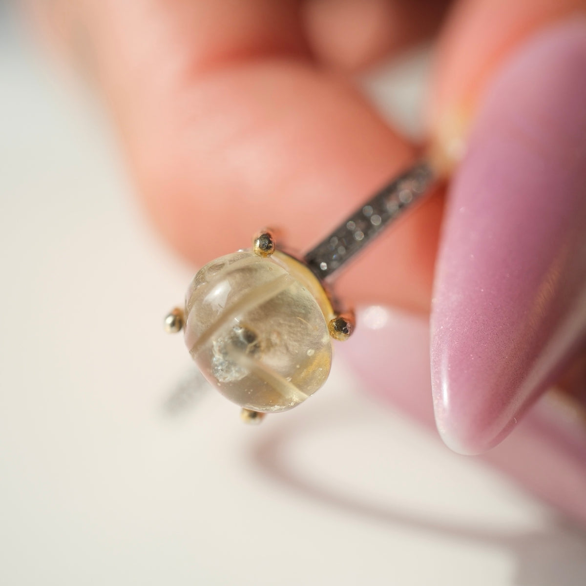 Libyan Desert Glass scarab carving close-up