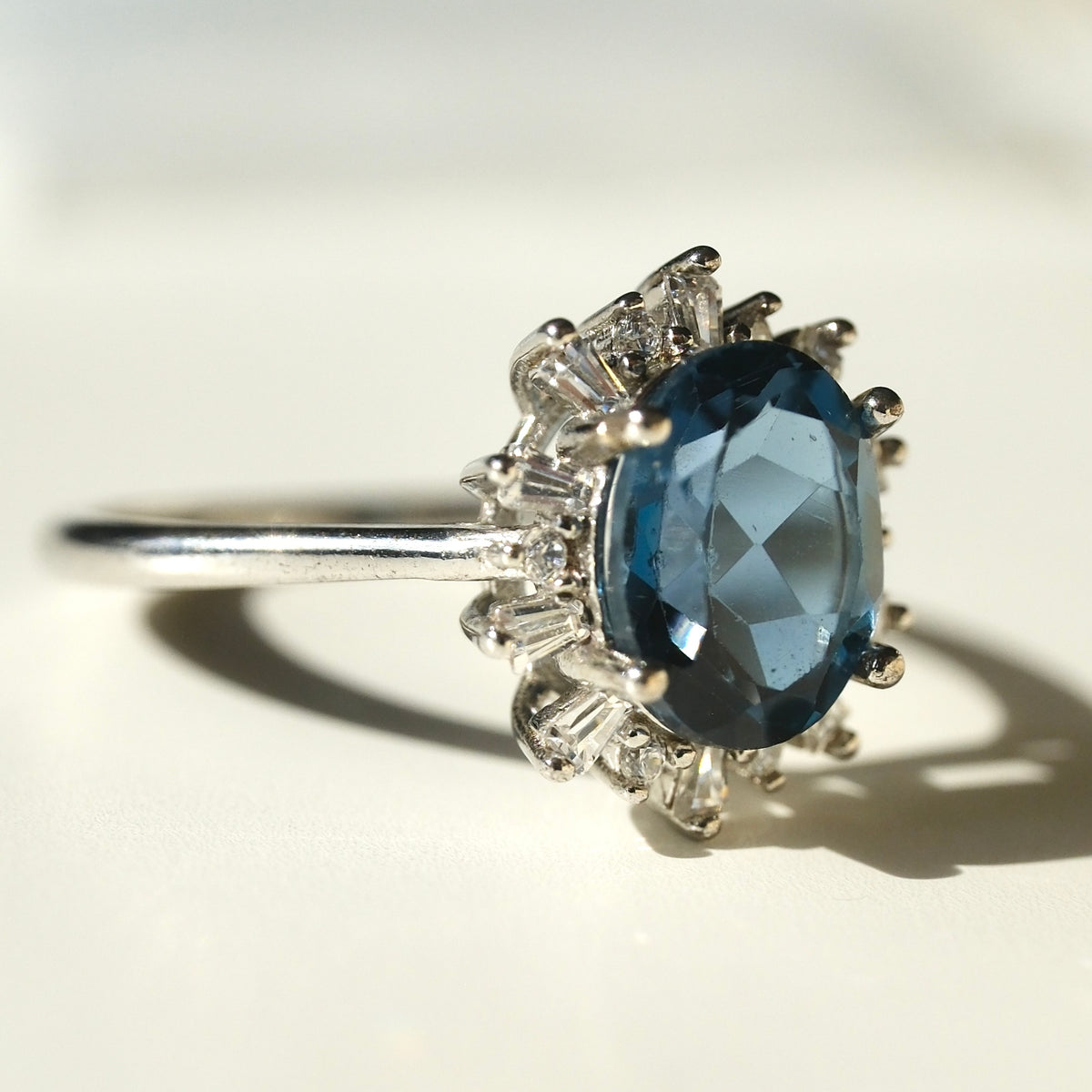 London Blue Topaz ring side view