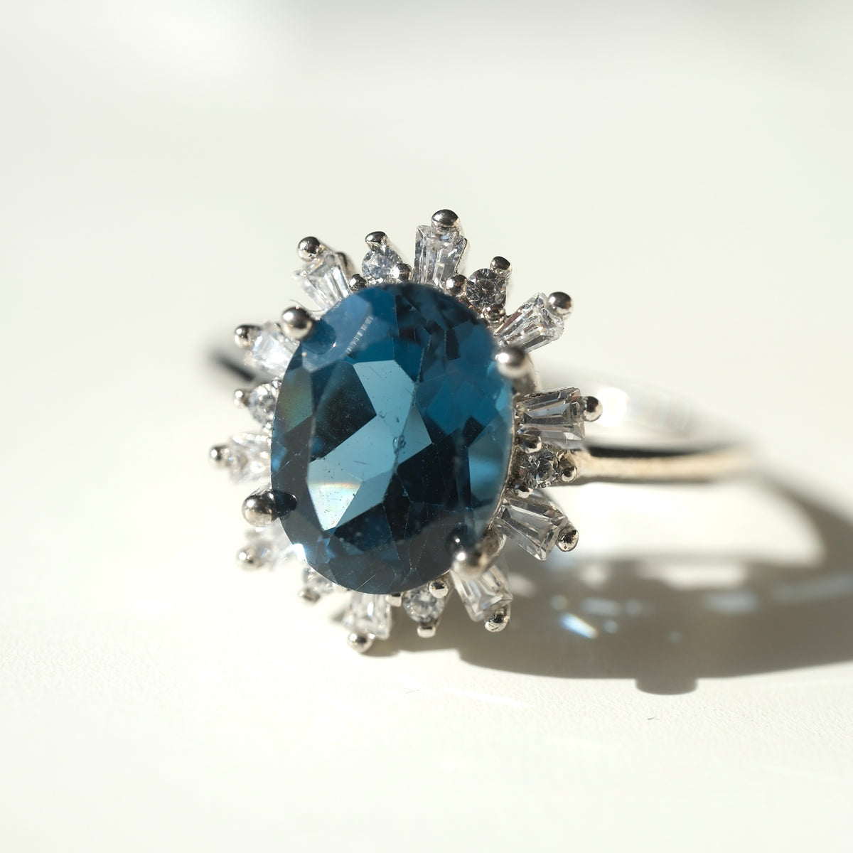 London Blue Topaz ring front view