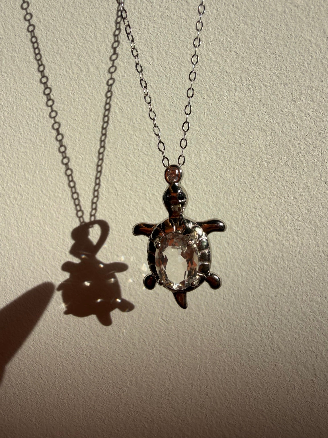 S925 Clear Quartz Turtle Necklace view 4