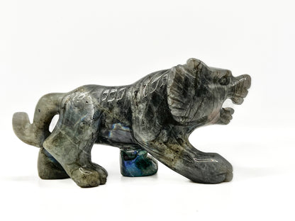 Labradorite Tiger Carving