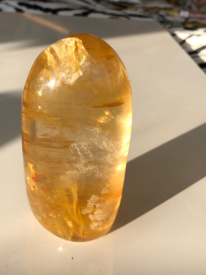 Smokey Quartz Freeform With Golden Healer Inclusions