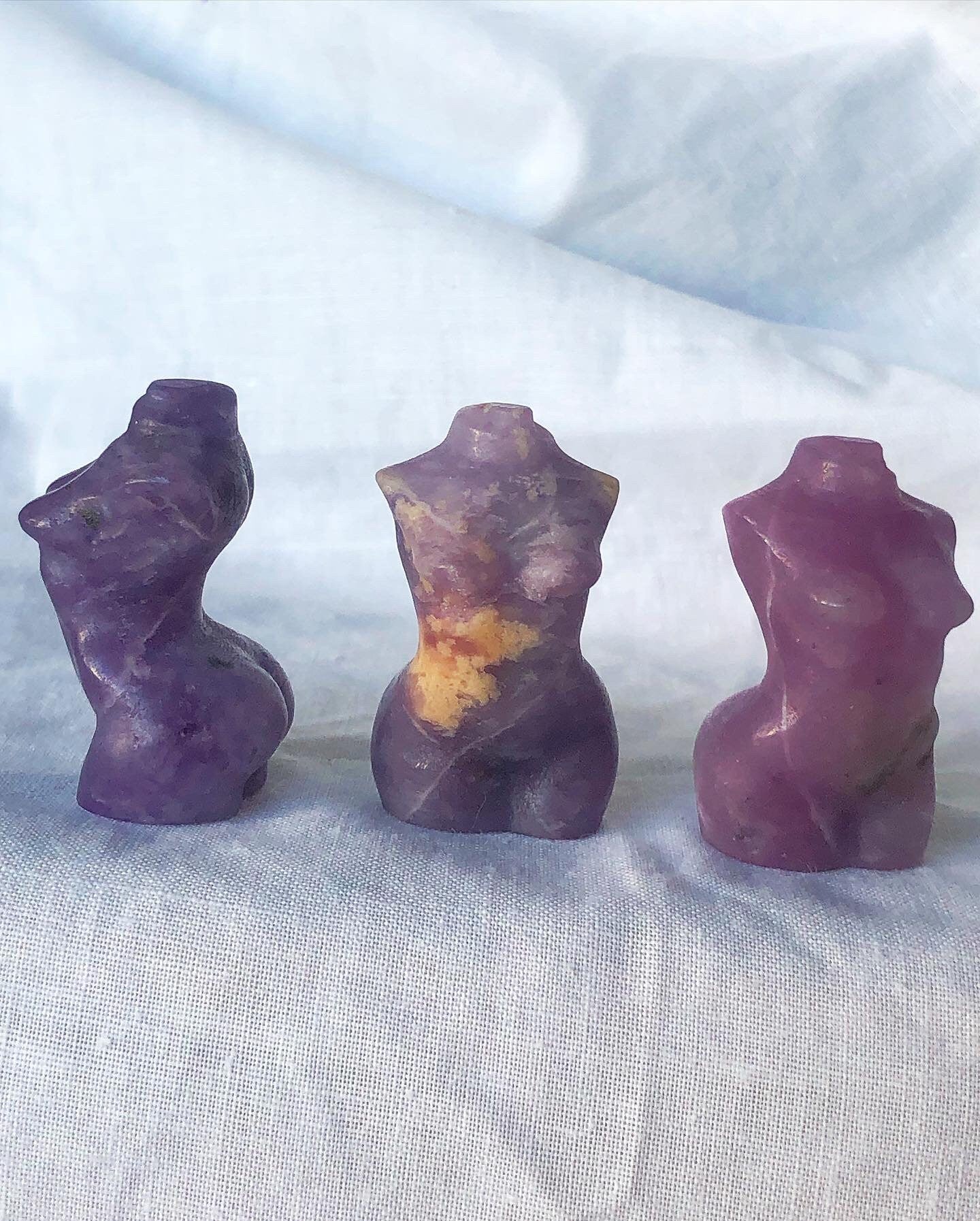 Mini Lepidolite Goddess Lady Body Carvings