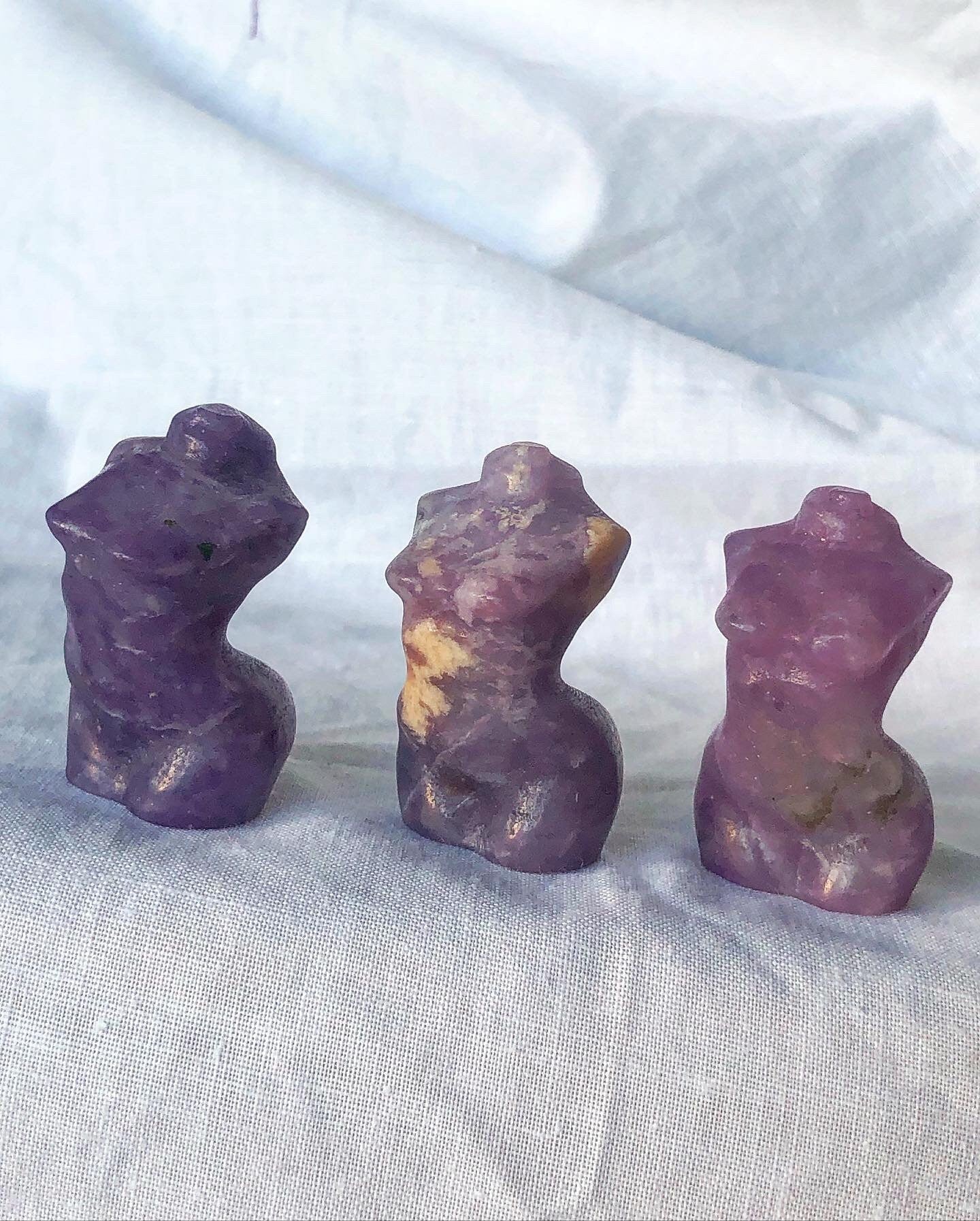 Mini Lepidolite Goddess Lady Body Carvings