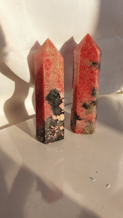 High Quality Rhodonite Towers