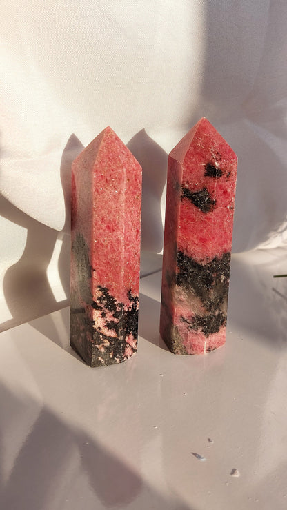 High Quality Rhodonite Towers